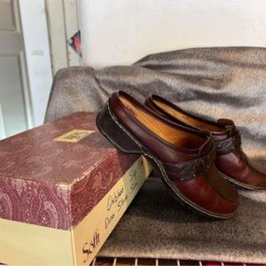Sofft Brown Leather Mules Clogs